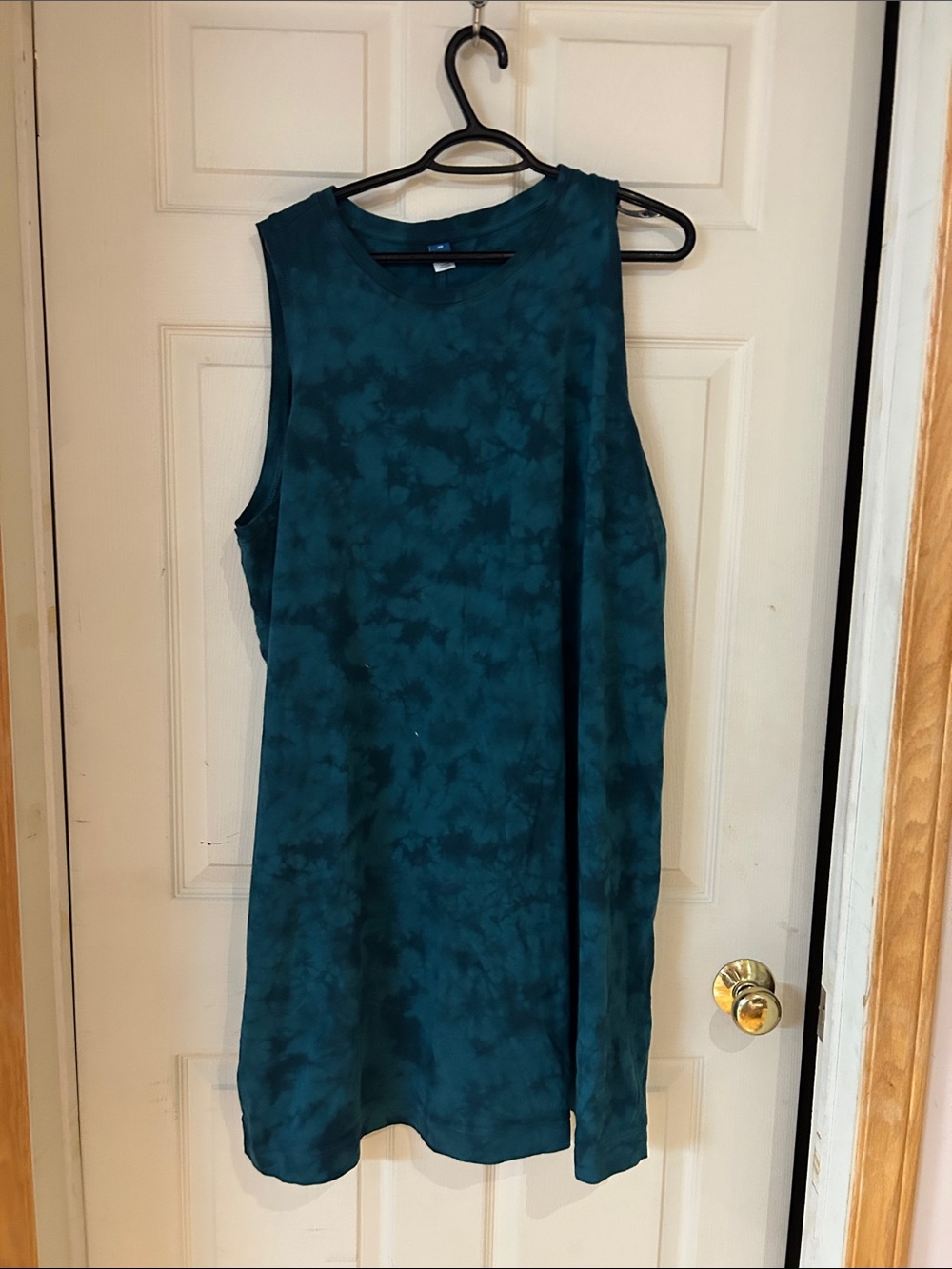 NWT Old Navy Dark Teal Tie-Dye Sleeveless Shift Dress Size 3X